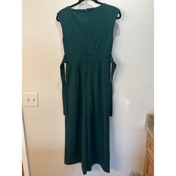 (READ) Calvin Klein Jumpsuit Wide Leg Belted Sleeveless Green Size 2 - Picture 2 of 10